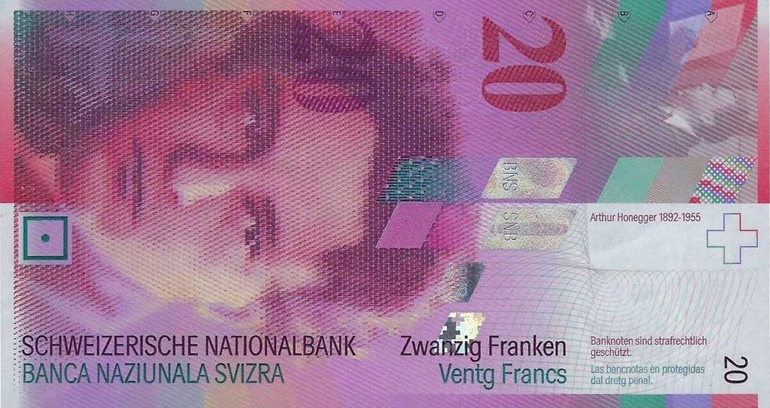 Front of Switzerland p69h: 20 Franken from 2014