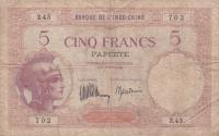 p11b from Tahiti: 5 Francs from 1927