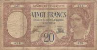 p12a from Tahiti: 20 Francs from 1928