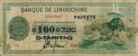 p17a from Tahiti: 100 Francs from 1943
