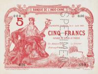 Gallery image for Tahiti p4s: 5 Francs