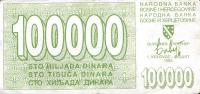 p31a from Bosnia and Herzegovina: 100000 Dinara from 1993