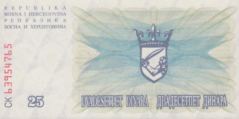 Back of Bosnia and Herzegovina p54b: 25000 Dinara from 1993