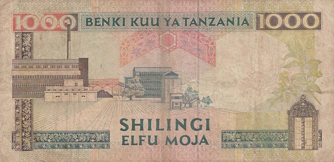 Back of Tanzania p27b: 1000 Shilingi from 1993