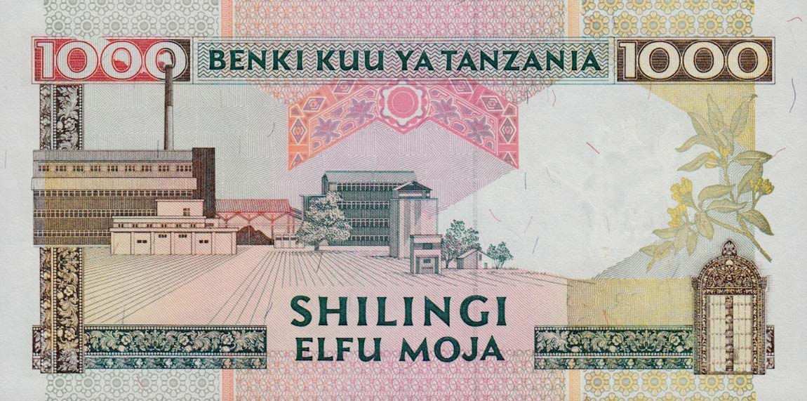 Back of Tanzania p27c: 1000 Shilingi from 1993