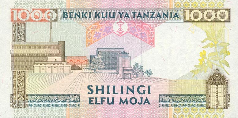 Back of Tanzania p31: 1000 Shilingi from 1997