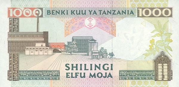Back of Tanzania p34: 1000 Shilingi from 2000