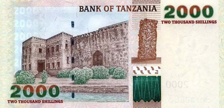 Back of Tanzania p37b: 2000 Shilingi from 2009