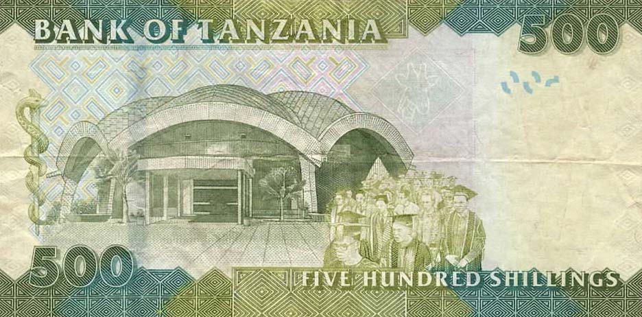 Back of Tanzania p40r: 500 Shilingi from 2010
