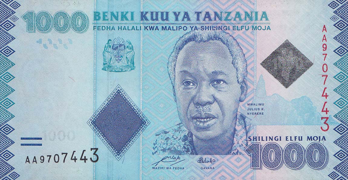 Front of Tanzania p41a: 1000 Shilingi from 2010