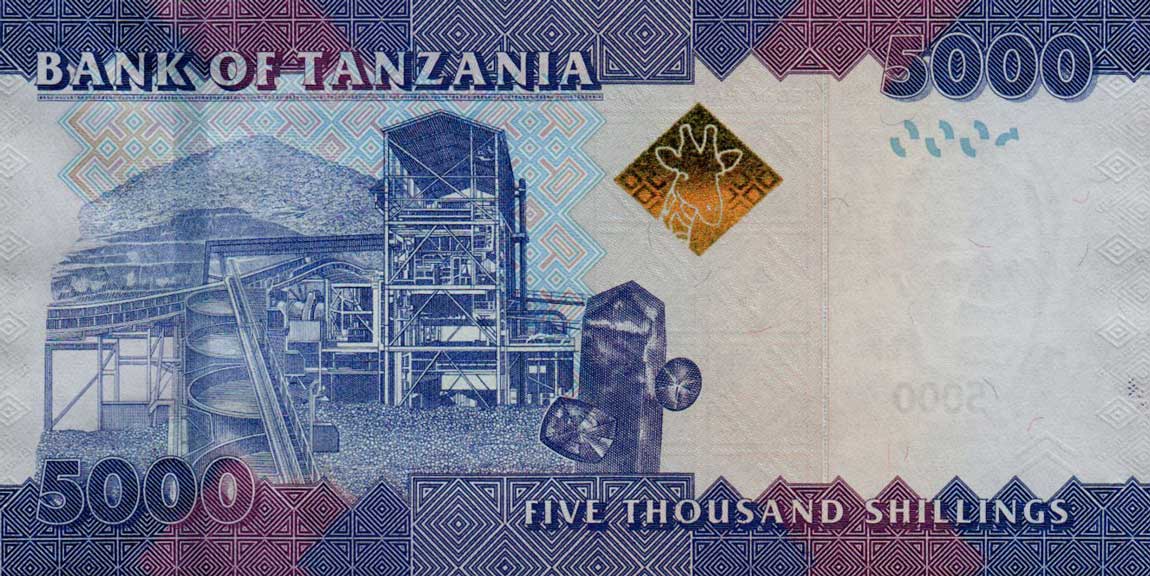 Back of Tanzania p43a: 5000 Shilingi from 2010
