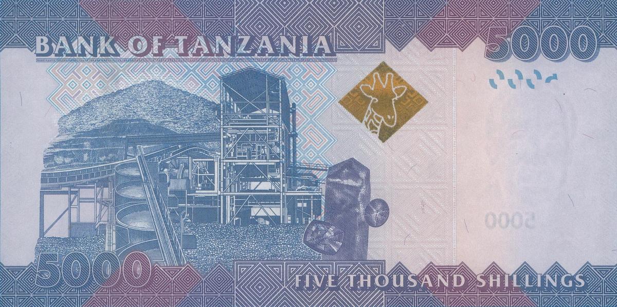 Back of Tanzania p43c: 5000 Shilingi from 2020