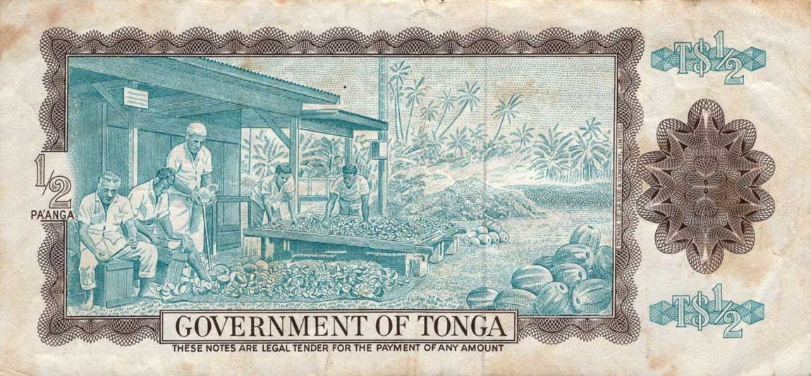 Back of Tonga p13d: 0.5 Pa'anga from 1971