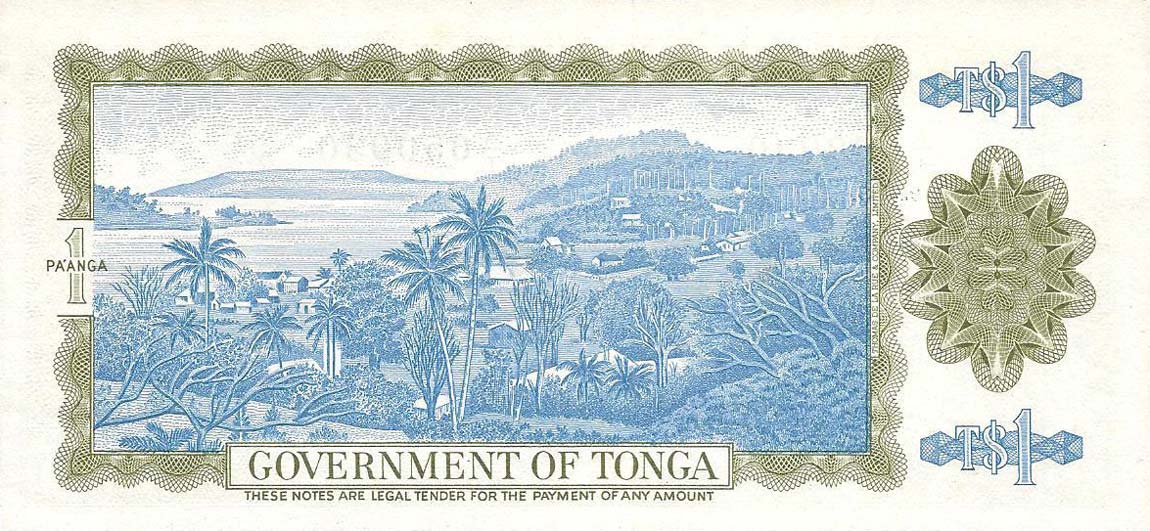 Back of Tonga p14a: 1 Pa'anga from 1967