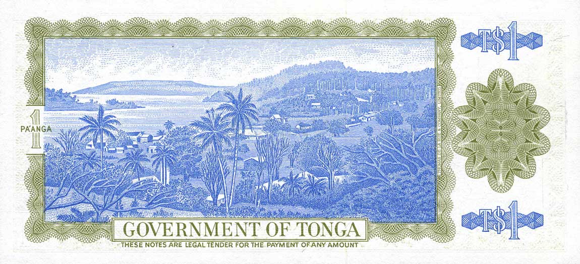 Back of Tonga p14d: 1 Pa'anga from 1971
