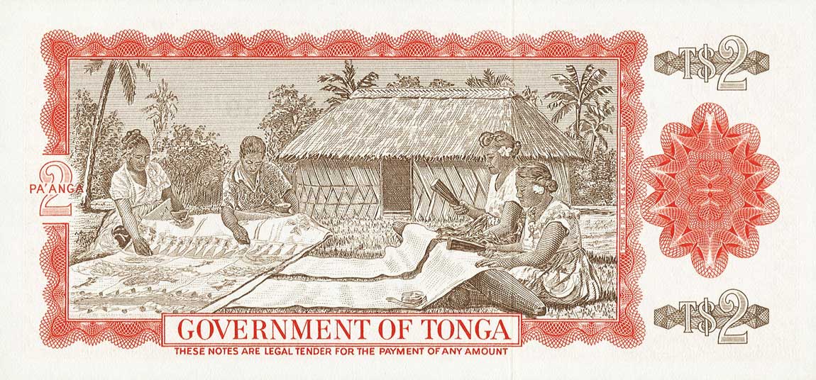 Back of Tonga p15a: 2 Pa'anga from 1967