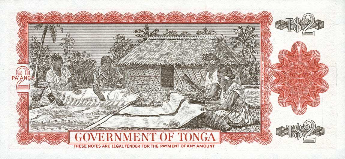 Back of Tonga p15b: 2 Pa'anga from 1967