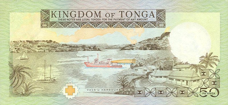 Back of Tonga p24b: 50 Pa'anga from 1988