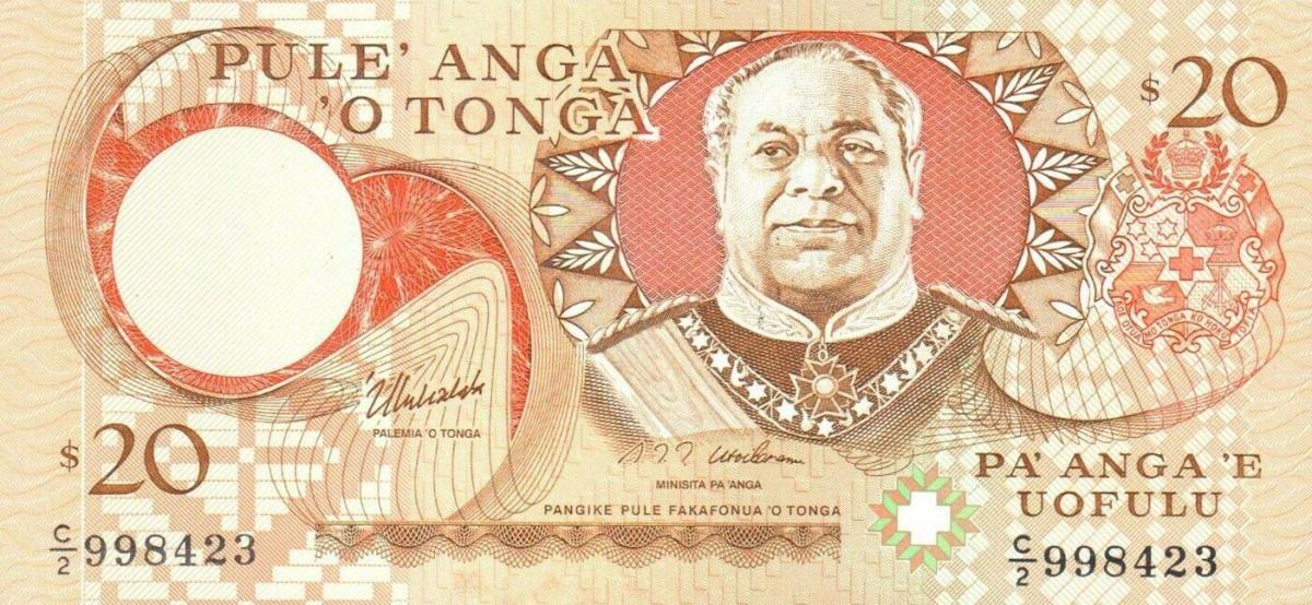 Front of Tonga p35b: 20 Pa'anga from 1995