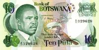 p9a from Botswana: 10 Pula from 1982