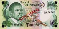 p9s4 from Botswana: 10 Pula from 1982