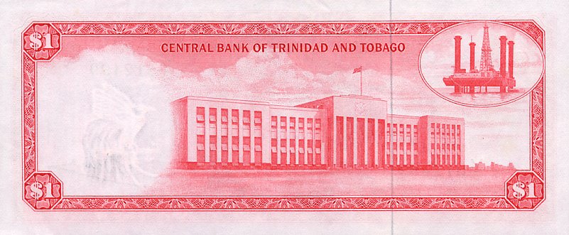 Back of Trinidad and Tobago p26c: 1 Dollar from 1964