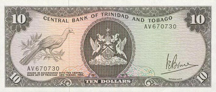 Front of Trinidad and Tobago p32a: 10 Dollars from 1964