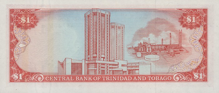Back of Trinidad and Tobago p36a: 1 Dollar from 1985
