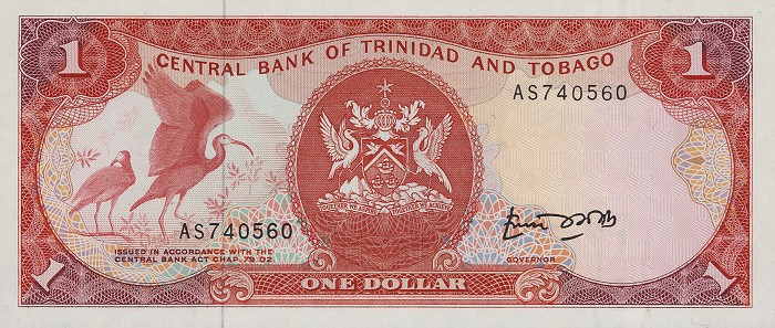 Front of Trinidad and Tobago p36a: 1 Dollar from 1985