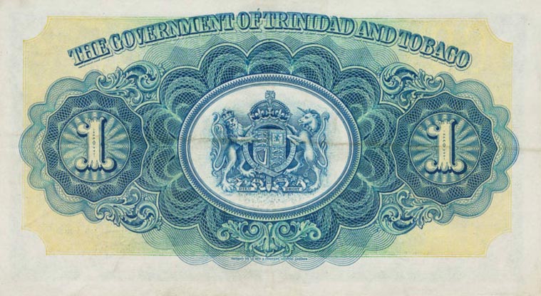 Back of Trinidad and Tobago p5c: 1 Dollar from 1942