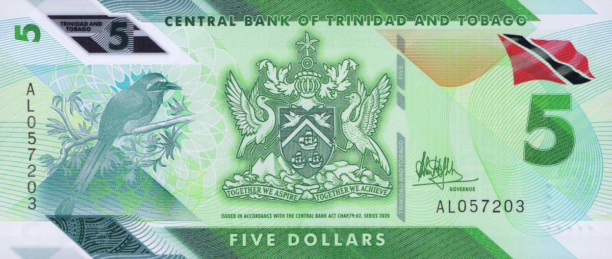 Front of Trinidad and Tobago p61: 5 Dollars from 2020