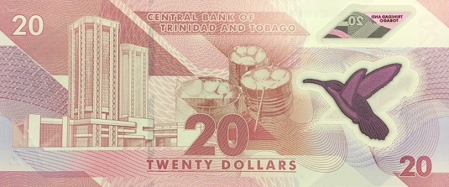 Back of Trinidad and Tobago p63: 20 Dollars from 2020