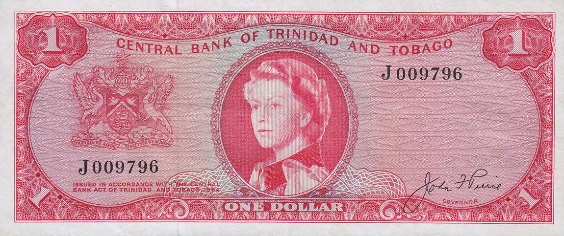 Front of Trinidad and Tobago p26a: 1 Dollar from 1964