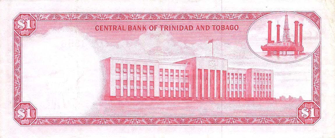 Back of Trinidad and Tobago p26b: 1 Dollar from 1964