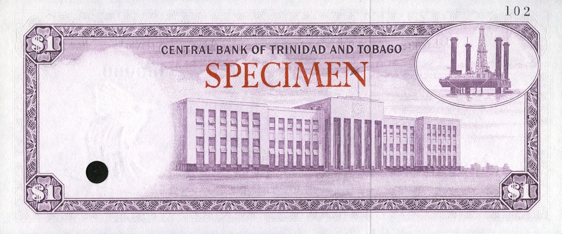 Back of Trinidad and Tobago p26ct: 1 Dollar from 1964