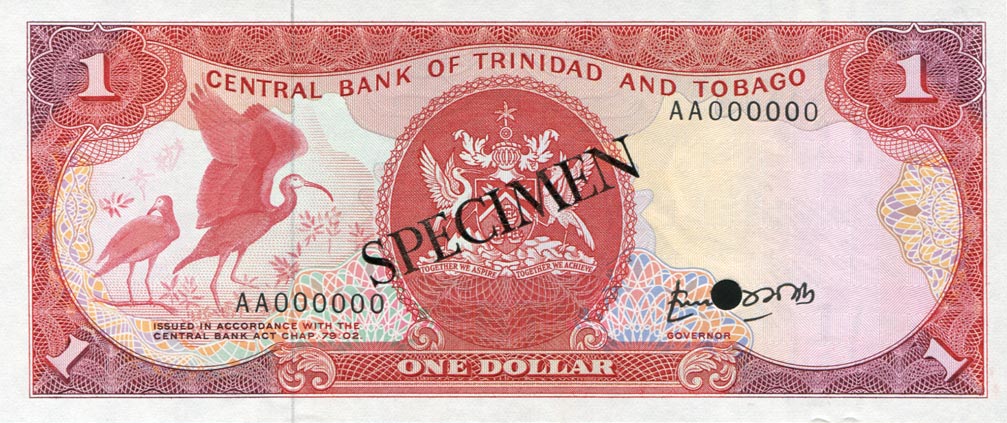 Front of Trinidad and Tobago p36s: 1 Dollar from 1985