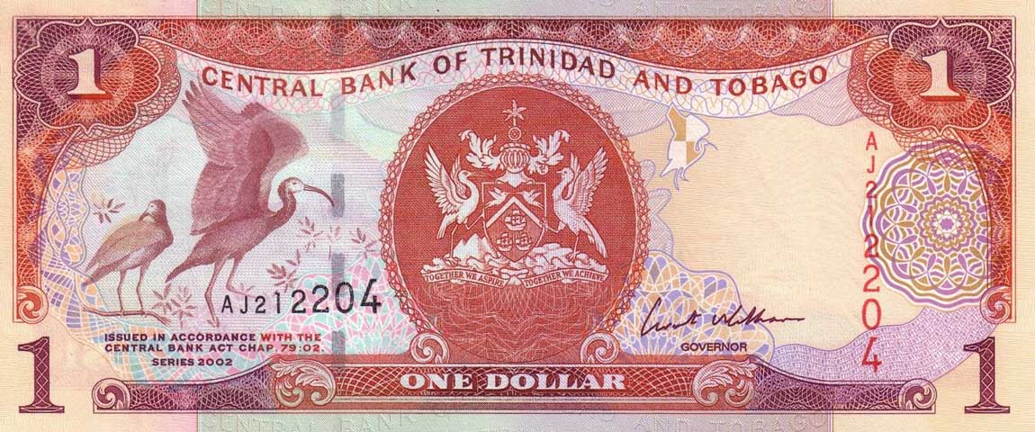 Front of Trinidad and Tobago p41b: 1 Dollar from 2002