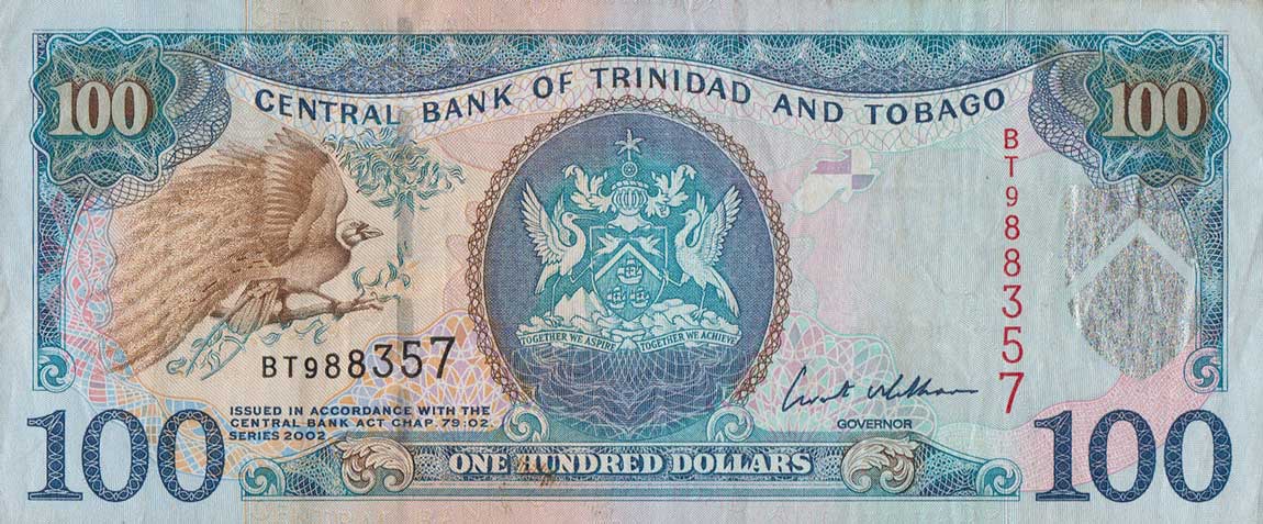 Front of Trinidad and Tobago p45: 100 Dollars from 2002