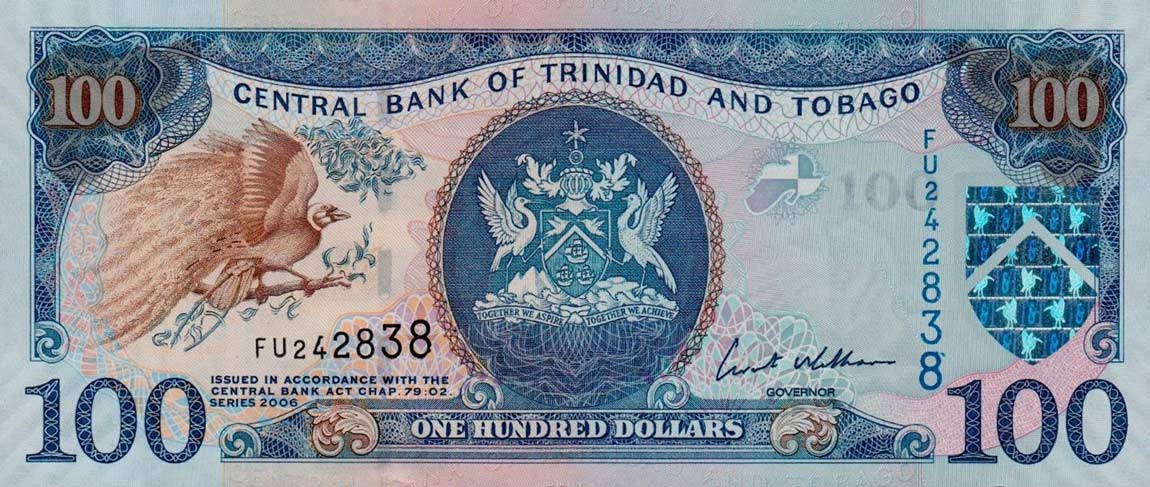 Front of Trinidad and Tobago p51a: 100 Dollars from 2006