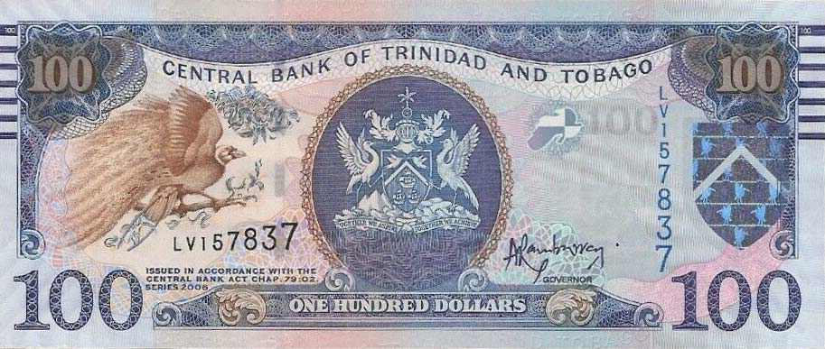 Front of Trinidad and Tobago p51b: 100 Dollars from 2006