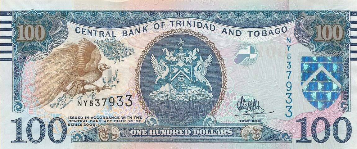 Front of Trinidad and Tobago p51c: 100 Dollars from 2006