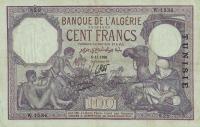 p10c from Tunisia: 100 Francs from 1936