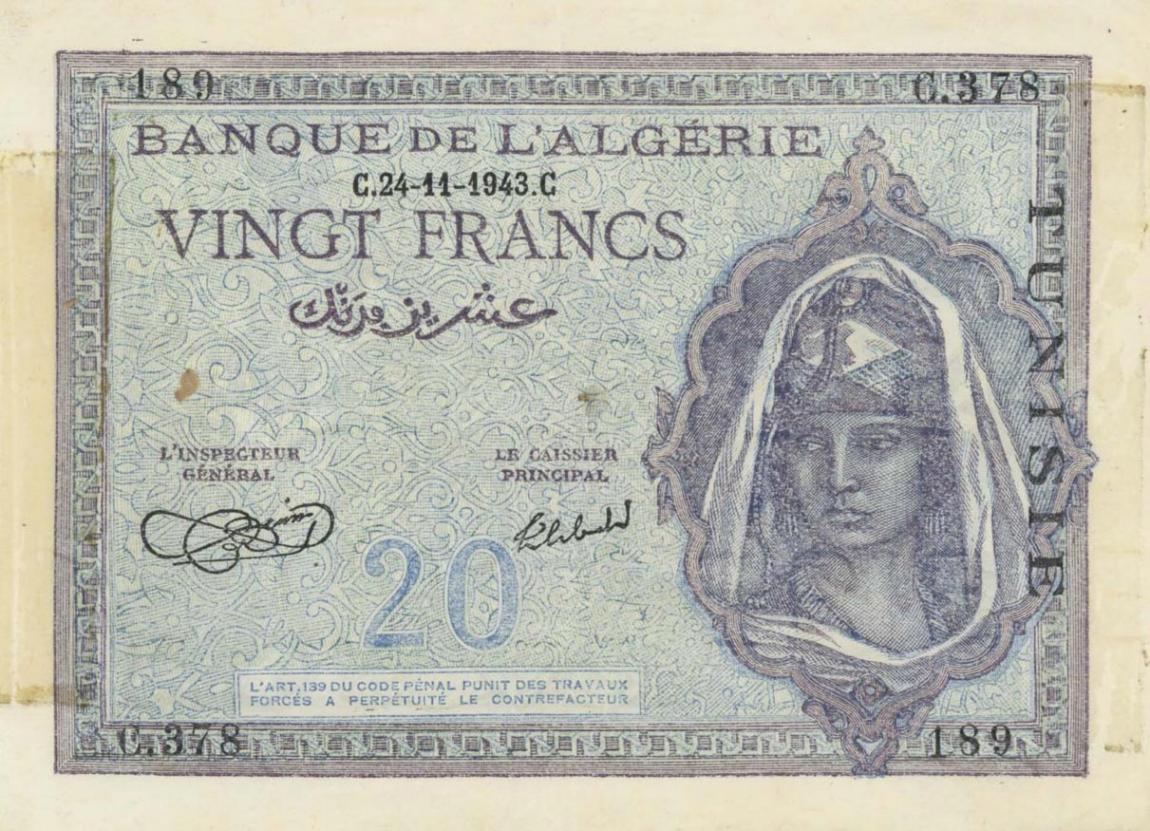 Front of Tunisia p17: 20 Francs from 1943