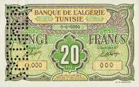 p22s from Tunisia: 20 Francs from 1948