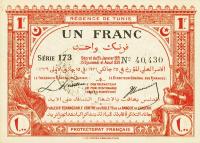 p52 from Tunisia: 1 Franc from 1921