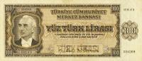 p144b from Turkey: 100 Lira from 1942