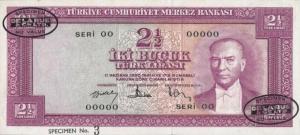 p152s from Turkey: 2.5 Lira from 1957