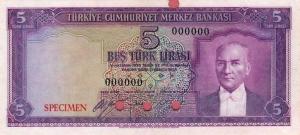 Gallery image for Turkey p154s: 5 Lira