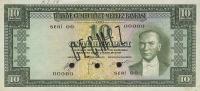 p157s from Turkey: 10 Lira from 1952