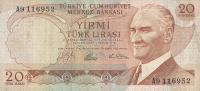 p181b from Turkey: 20 Lira from 1930